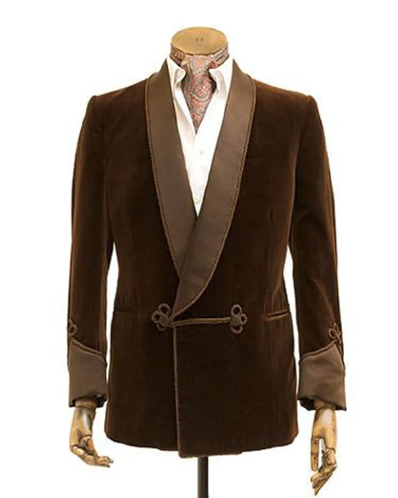 

Men's Brown Velvet Blazer Jacket Men Suits Mans Groom Tuxedos for Formal Wedding Suits Contains Only One Jacket Customizable