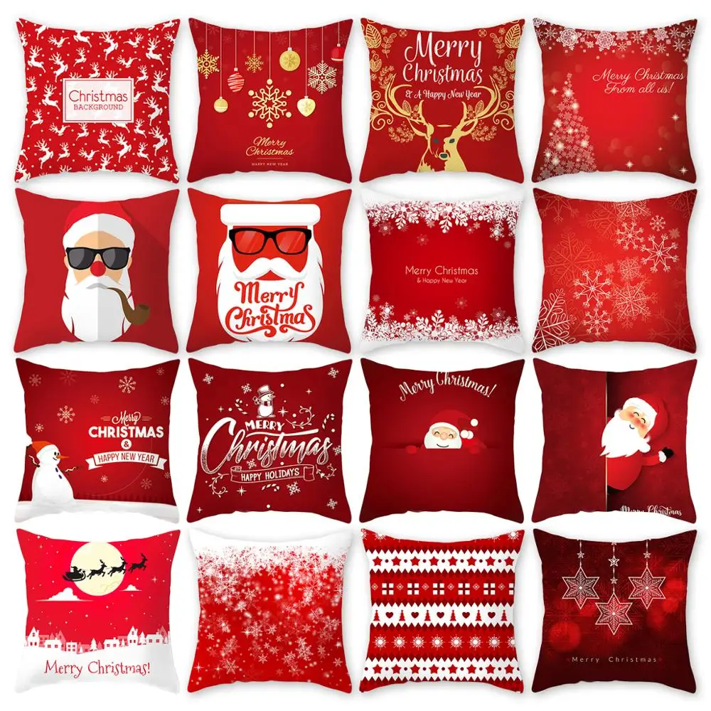 Merry Christmas Decor for Home 2024 Christmas Ornaments Christmas Pillowcase Navidad Xmas New Year 2025 Elk Snowflake Santa 45cm