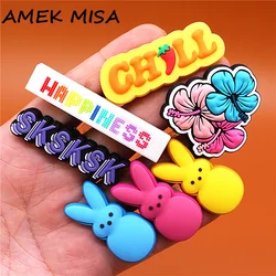 Happiness Flowers Shoe Charms Original Lovely Yellow Pink Blue Bunny Shoe Accessories Beautiful Daffodil Clogs Decoration