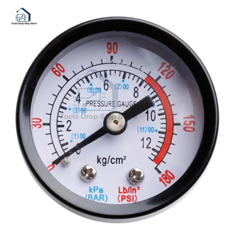 Vacuum Manometer Mini Dial Portable Dual Scale Dial Gauge 1/8  NPT -30HG/0PS Vacuum Pressure Meter 2