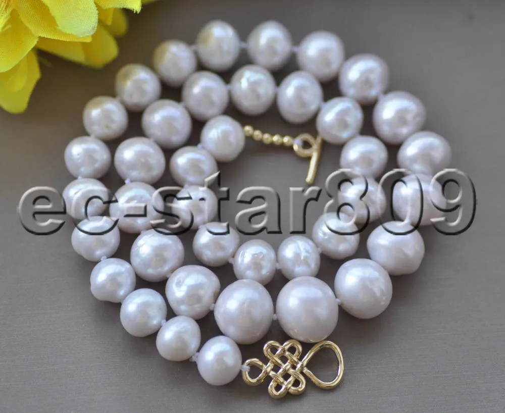 

Z11149 18" 15mm White Round Edison KESHI Pearl Necklace Choker Custom jewelry