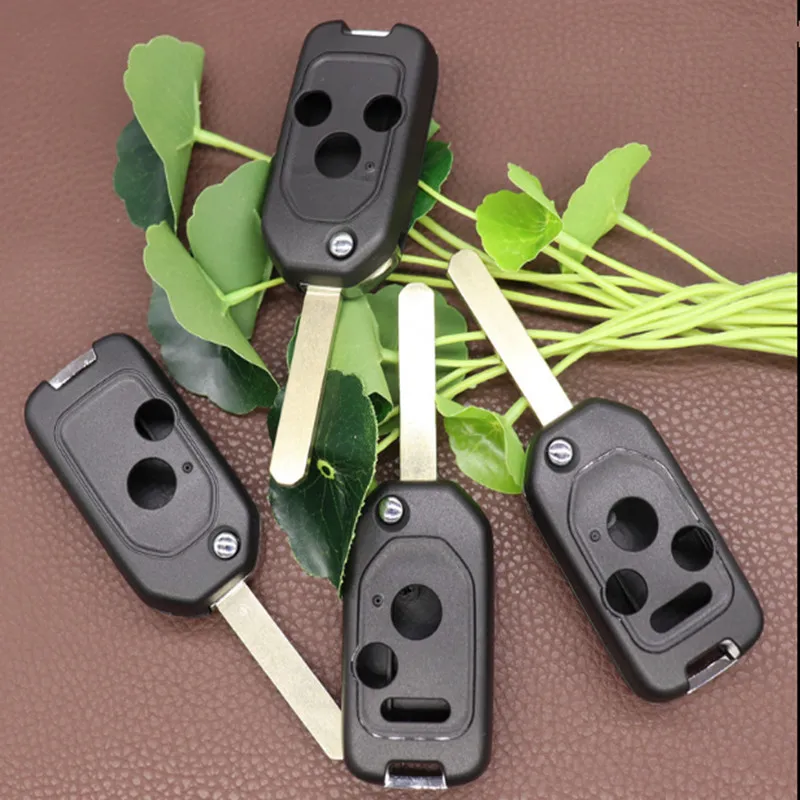 

2 шт. модифицированный откидной дистанционный автомобильный ключ для Honda Fit Civic CRV Jazz HRV Accord Pilot Insight 2/3/4 кнопочный складной ключ