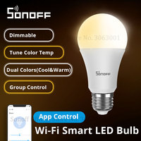 SONOFF B02-BL-A60 Smart Wifi Lamp E27 Dimmable LED Lamp Dual Colors Cool Warm 220V-240V APP Remote Control for Smart Homes