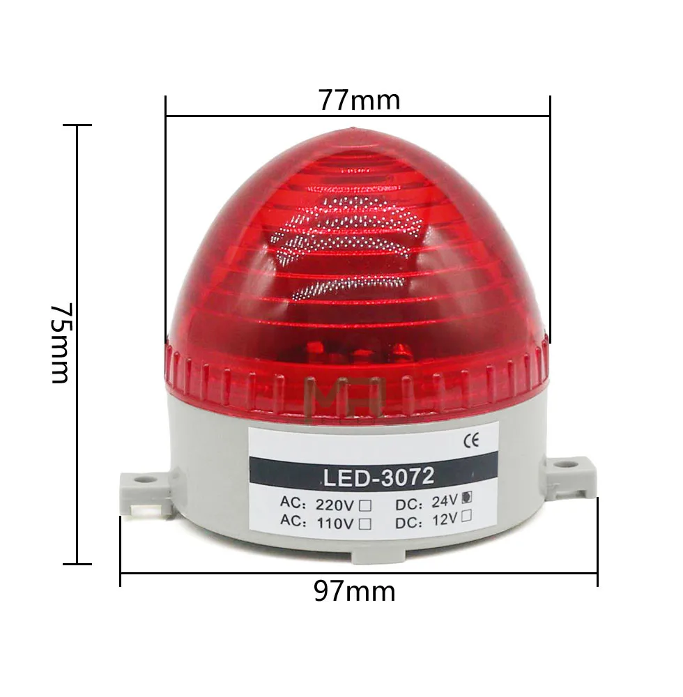 Small alarm light stroboscopic warning light LED-3072 signal light flashing silent light alarm 12v24v220v