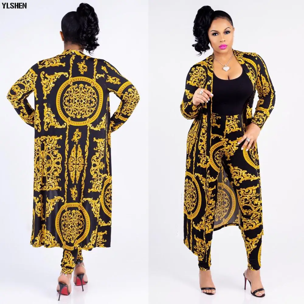 Two Piece Set Print African Dresses for Women Dashiki Plus Size Clothes Ankara Long Dress Suit Bazin Robe Africaine Femme 2019