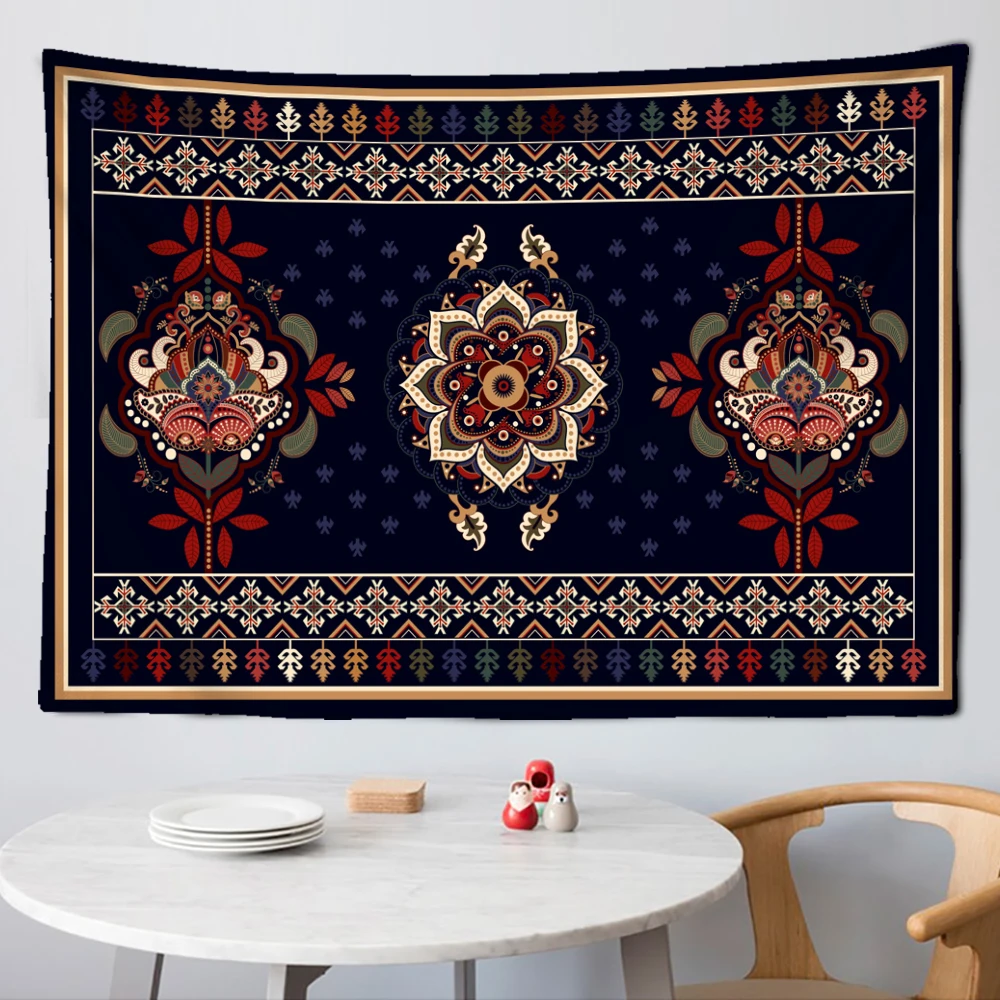 

Indian Mandala Tapestry Vintage Retro Wall Hanging Sandy Beach Throw Rug Blanket Camping Tent Travel Mattress Bohemian