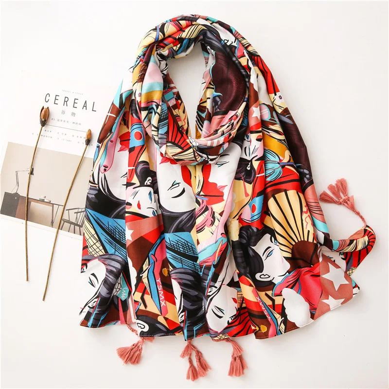 Chinese Style Beauty Figure Desert Tourism Big Shawl Female Scarf Warm Ethnic Style Scarf