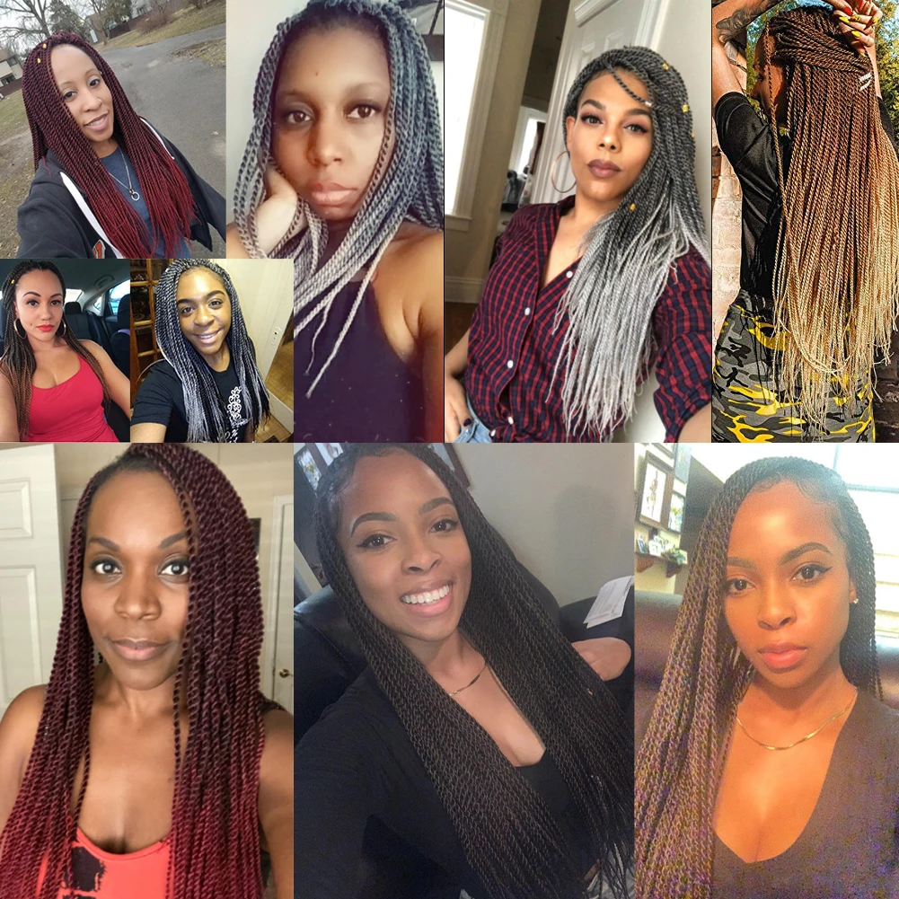 Senegalese Braids Pre-Twist Crochet Hair 24นิ้ว30 Roots/Pack Extensions ผม Kanekalon สำหรับ Braids Omber ถักโครเชต์