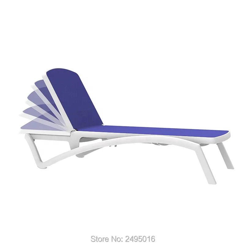 Plastic lounger breathable fabric(replaceable) stackable rust-proof UV-proof easy to move Adjustable beach chair Hot selling