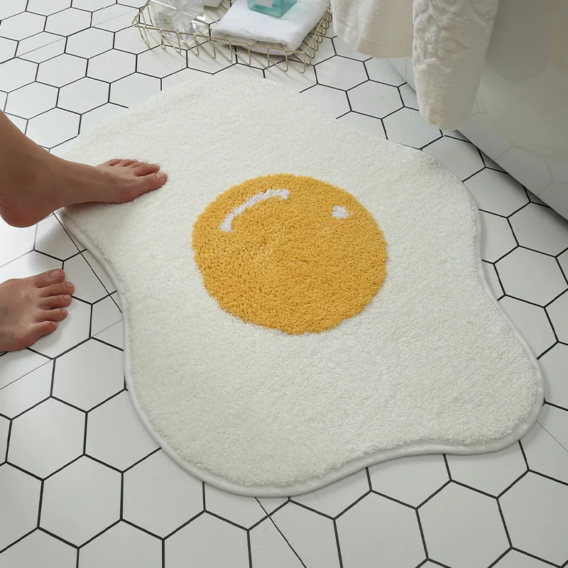 Bubble Kiss Cute Egg Shape Bathroom Rug Funny Entrance Carpet Area Rugs Kitchen Welcome Doormat For Home Living Room Door Mat