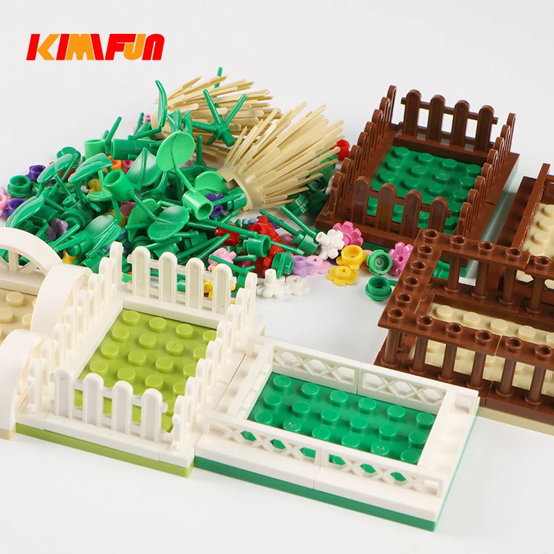 Moc Plant Grass Vegetables Building Blocks City Crops Radish Street View Garden DIY Bricks Parts  Flower Set Meal