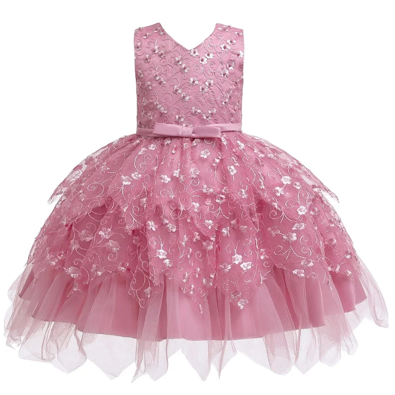 children Party dress for Girls Wedding Dresses vestidos de fiesta de noche ball embroidery Kids Pageant Gowns Flower girl dress