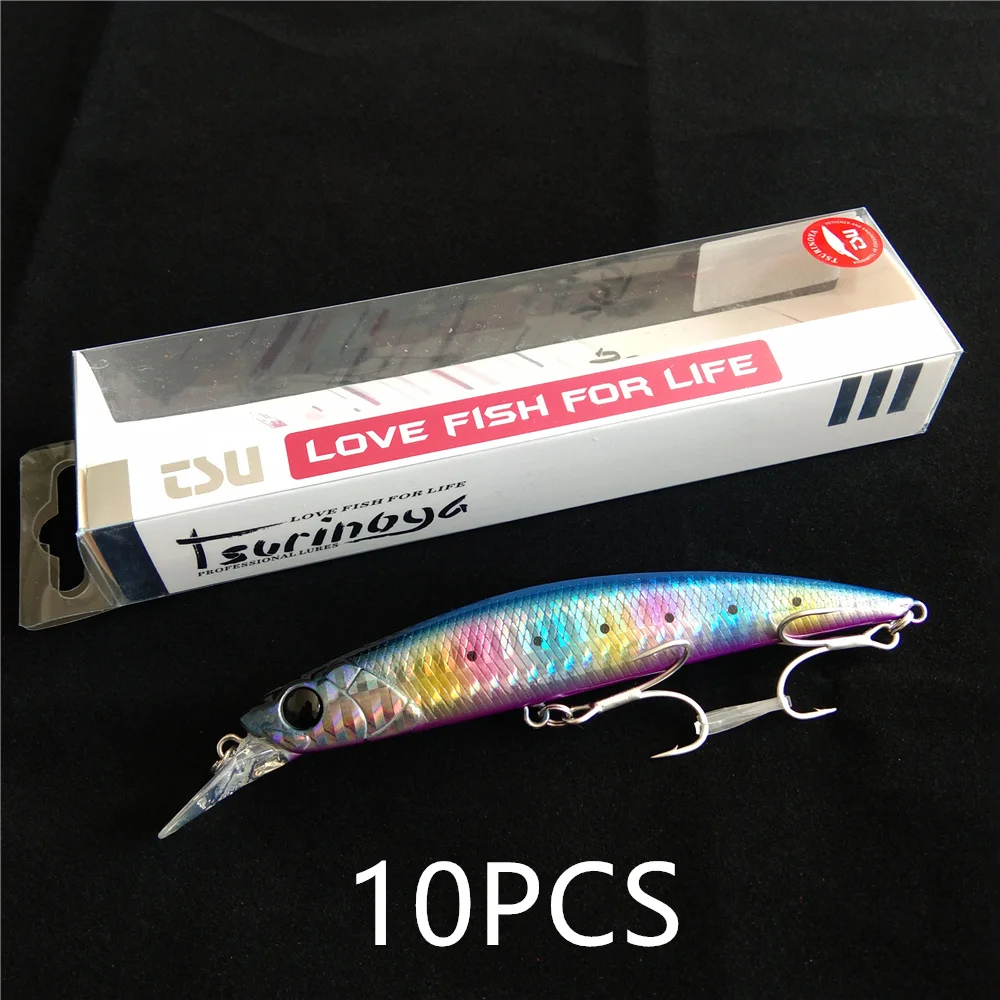 TSURINOYA 10 stücke 11cm 22g Sinking Minnow Salzwasser Angeln Locken DW77 Große Trout Pike Seabass Fluss See Fest köder Jerkbait