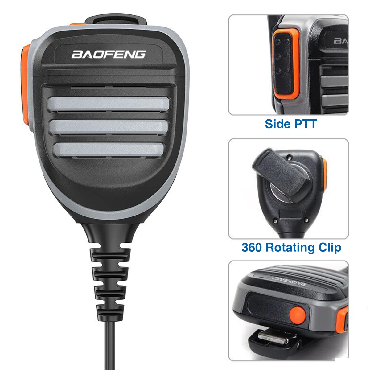 Baofeng 워키토키 스피커 PTT 마이크, Baofeng UV-5R BF-888S UV-82 UV-S9 플러스 UV 13 프로 UV-16 프로 양방향 라디오용