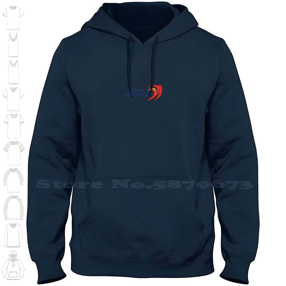 Delhi 100% Cotton Hoodie T-Shirt Delhi Ipl Cricket Team Indian Premier League T 20 20 20 Odi Test Match Test Cricket Franchise