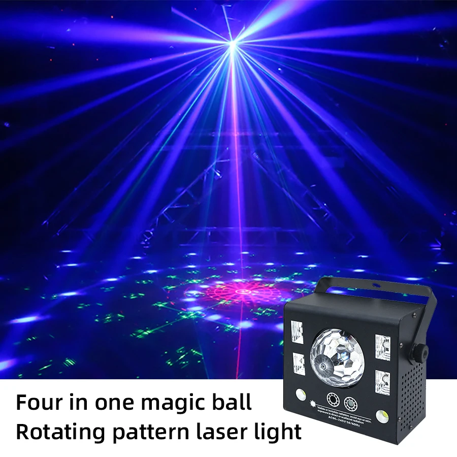 

4 in 1 LED Stroboskop Projektor Rotierende Magische Kristallkugel Ultraviolett Lasereffekt Beam Light DJ Disco Party Urlaub