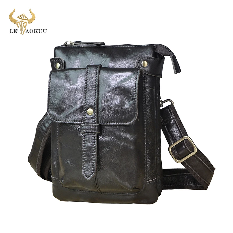 Leather Men Multifunction Designer Casual Mochila Shoulder Messenger Bag Fashion Belt Waist Pack Bag Phone Tablets Case 8711-g