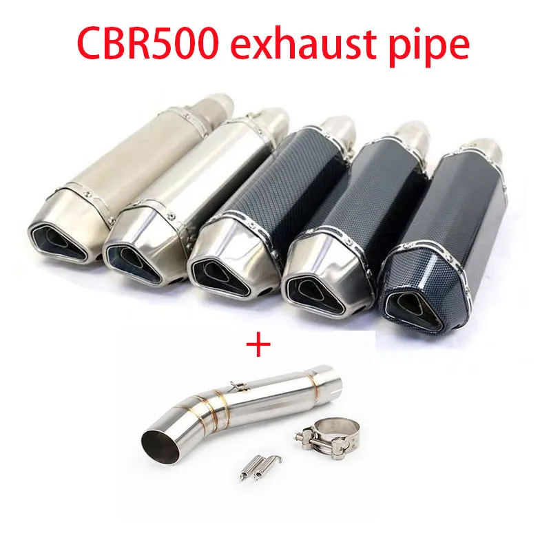 For Hond@ CBR500 500R CB500X CB500F Motorcycle Exhaust Tip Escape DB Killer Muffler Tube Mid Link Pipe 2013-2019 14 15 16 17 18