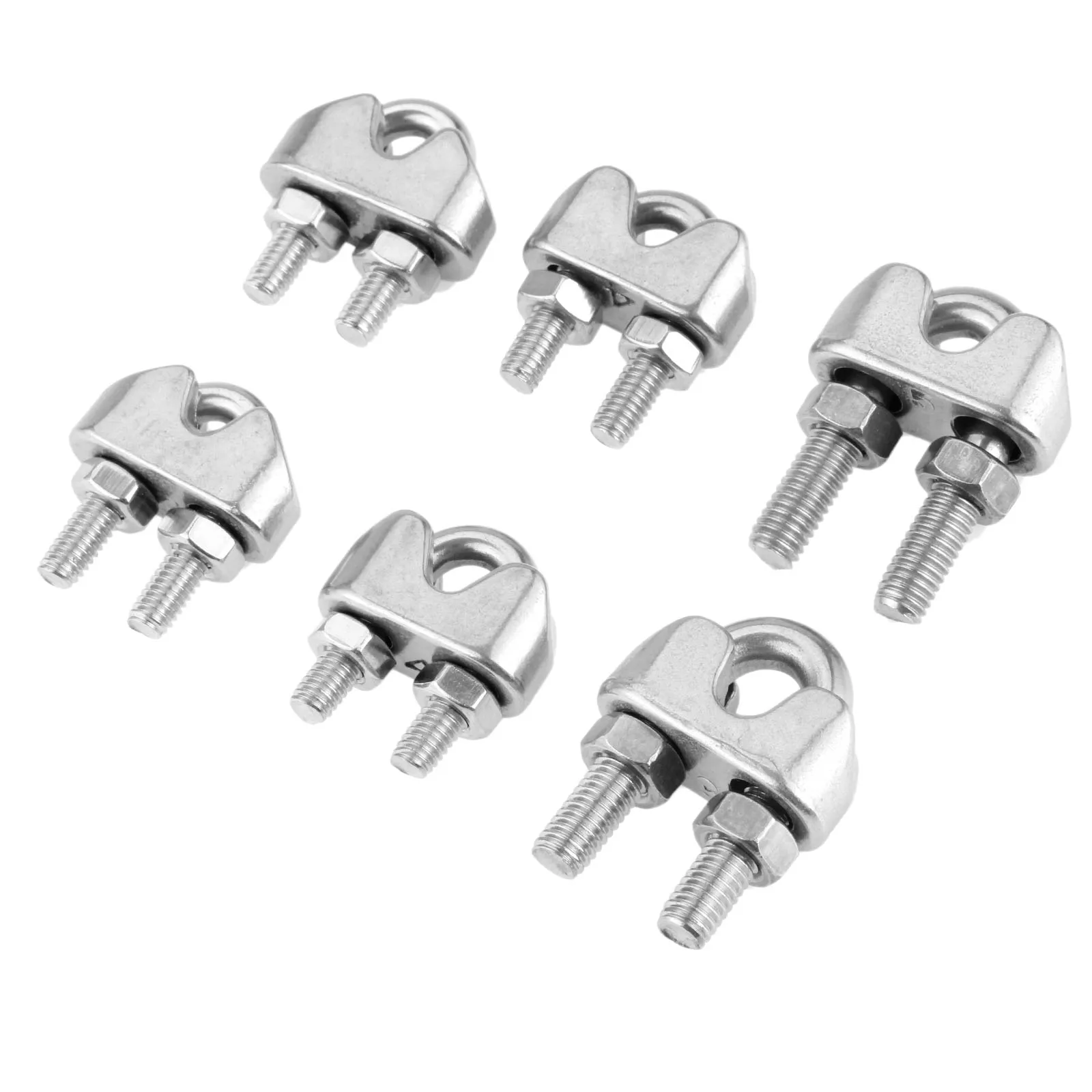 1/4/10Pcs 3/4/5mm Marine Grade Stainless Steel 316 Wire Rope Clips Clamp Cable Grip Metal Wire U Bolts Fixing Tool Yachts Boats