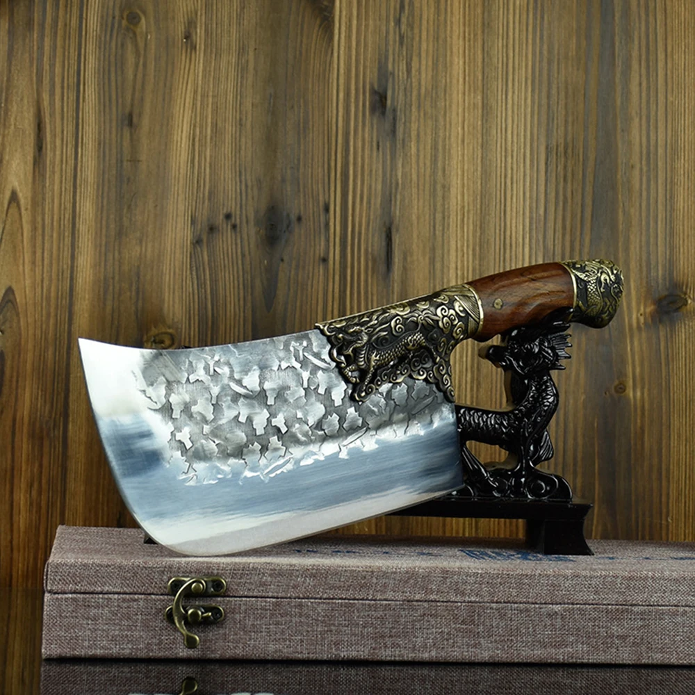 Little Cook Handmade ostre ostrze stałe kuchnia krojenie nóż szefa kuchni chiński tasak do mięsa figurowane krajarka do warzyw narzędzia kuchenne