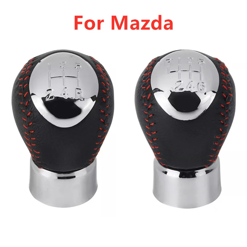 5/ 6 Speed Car Shift Gear Knob PU Leather Boot Gaitor for MAZDA 6 2002 2003 2004 2005 2006 2007 Car Styling Accessories