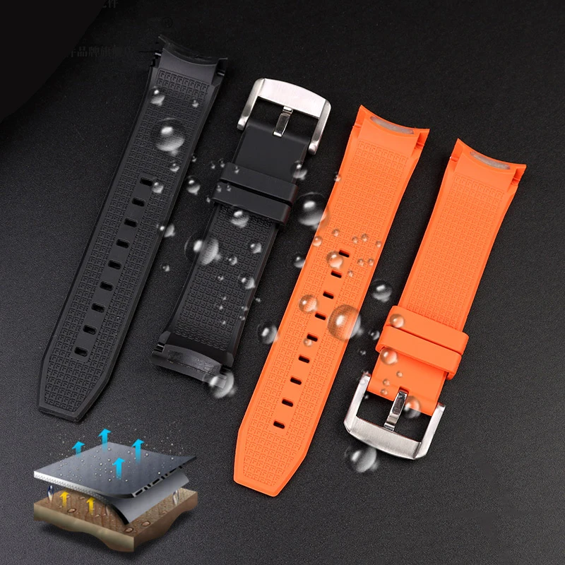 Rubber Sport Strap For Tissot Sea star T120 Curved Waterproof Diving Silicone Band T120417A Men Replacement Belt Watchband