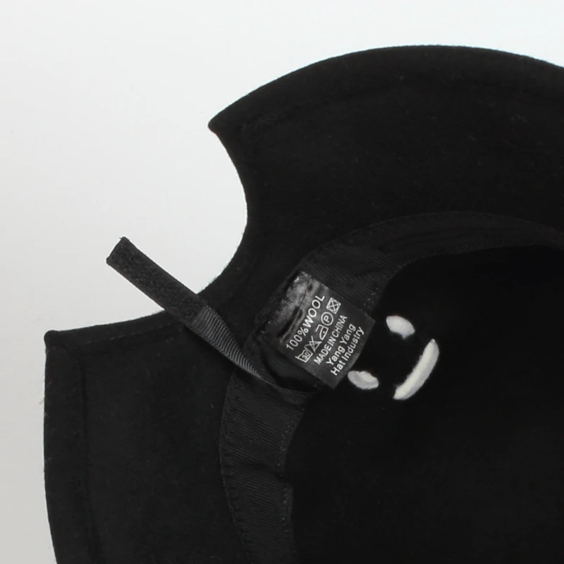 European and American Vintage basin Caps choking mouth 100% wool threading dome felt hat fisherman Bucket  hat