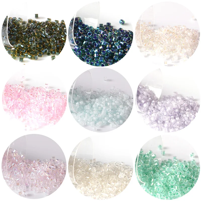 1,6mm 2000 stücke Miyuki Delica Glas Seed Perlen Glanz Regenbogen Farben Japanes Samen Perlen für DIY Schmuck Machen Zubehör – Detail 1