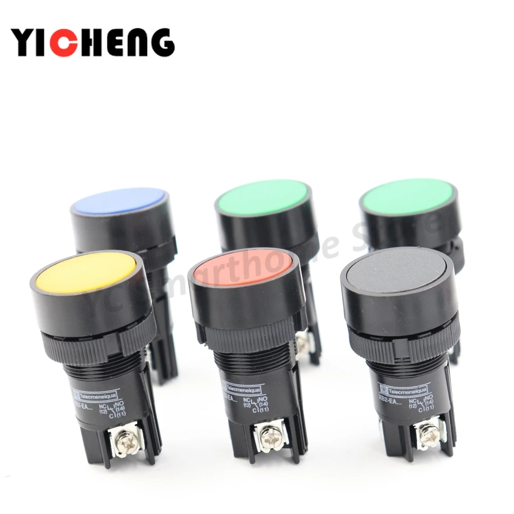 Picture 6: 3pcs Round button switch small self-resetting flat-head button power button switch hole 22mm Plastic  Push Button Switch