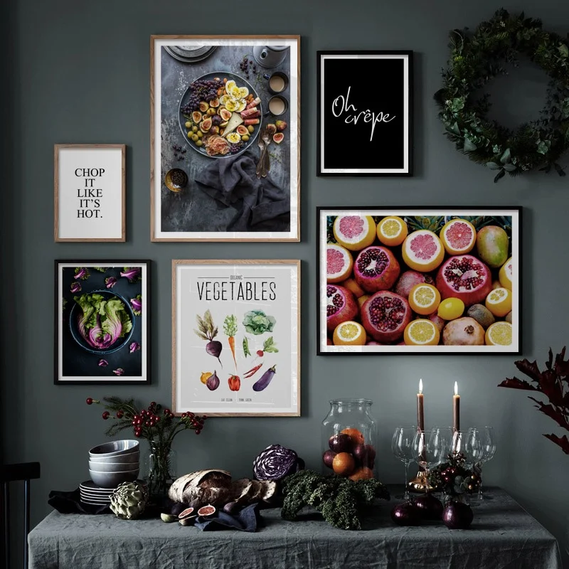 Pomelo Orange Fruit Mustard Vegetables Nordic Posters And Prints Wall Art Canvas Painting Wall Pictures For Living Room Decor