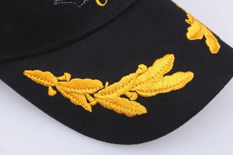 U.S. Baseball Hat Souvenir Ship Sailor Black Sun Hat Outdoor Embroideried Caps New Arrival