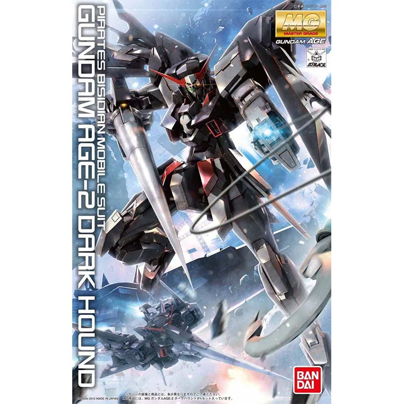 Bandai Gundam Model Kit Anime Figure MG 1/100 AGE-2DH Gundam Dark Hound Genuine Gunpla Model Action Toy Figure Toys for Children