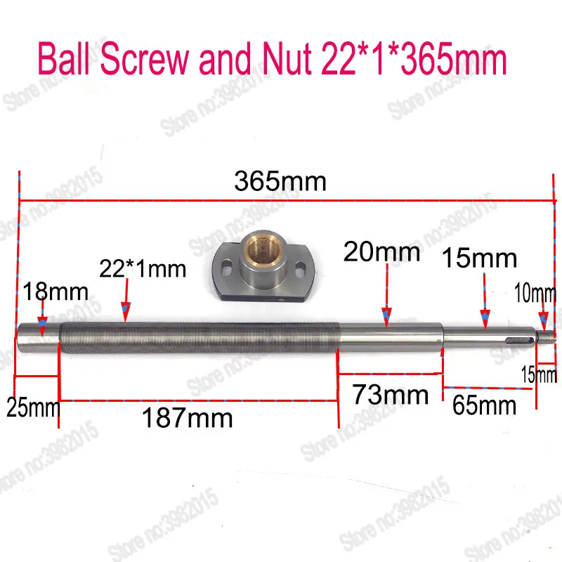 

WEDM Complete Ball Screw and Nut 22*1*365mm for Wire Cutting Machine