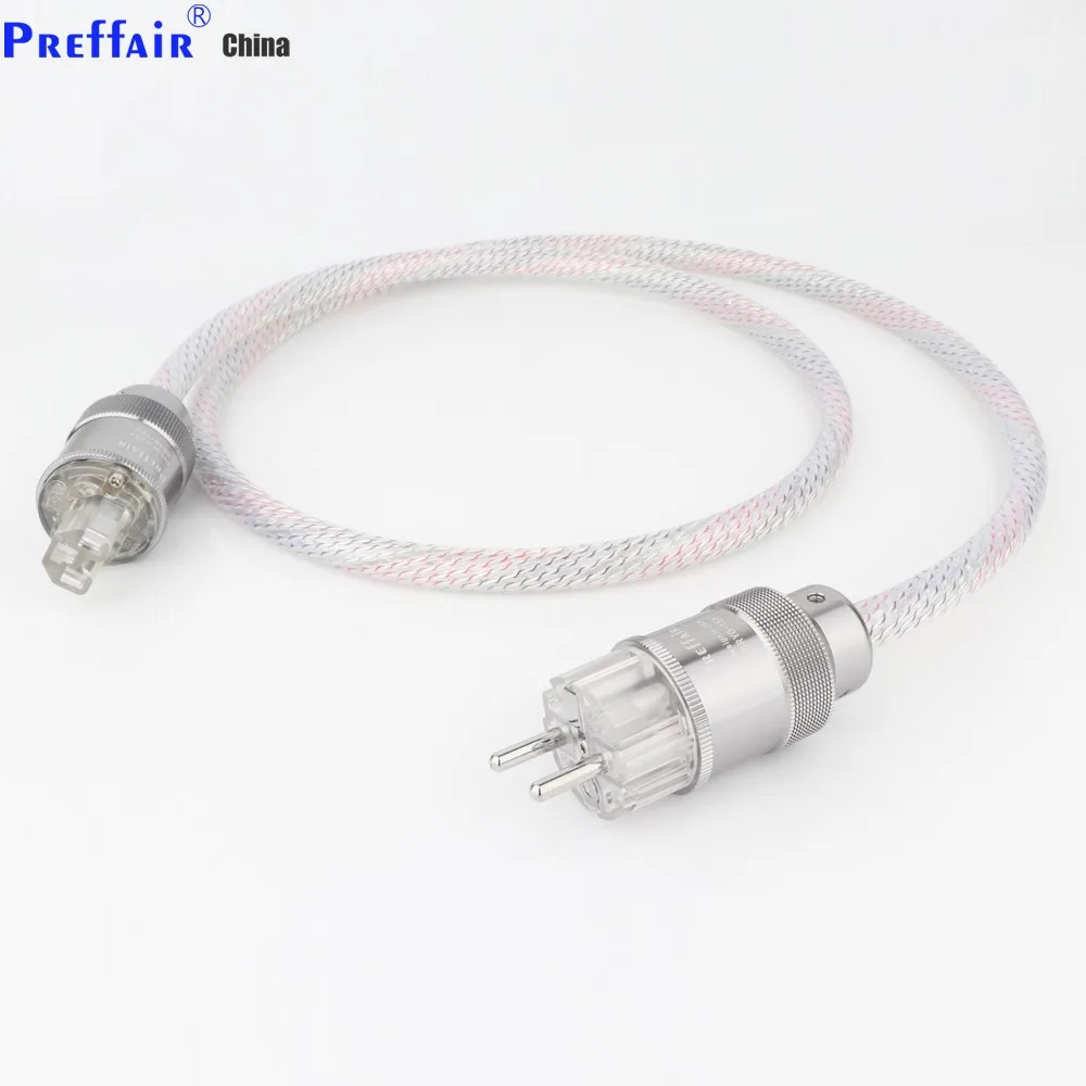 Valhalla Power line HIFI POWER CABLE 7N OFC silver-plate Power Cord with EU Plug Amplifier CD Decoder Power Wire