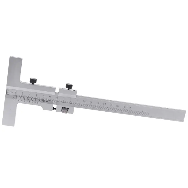 0-160mm Steel Vernier Caliper T-Type Marking Vernier Caliper Scraper Micrometer Precision 0.05mm with Storage Box