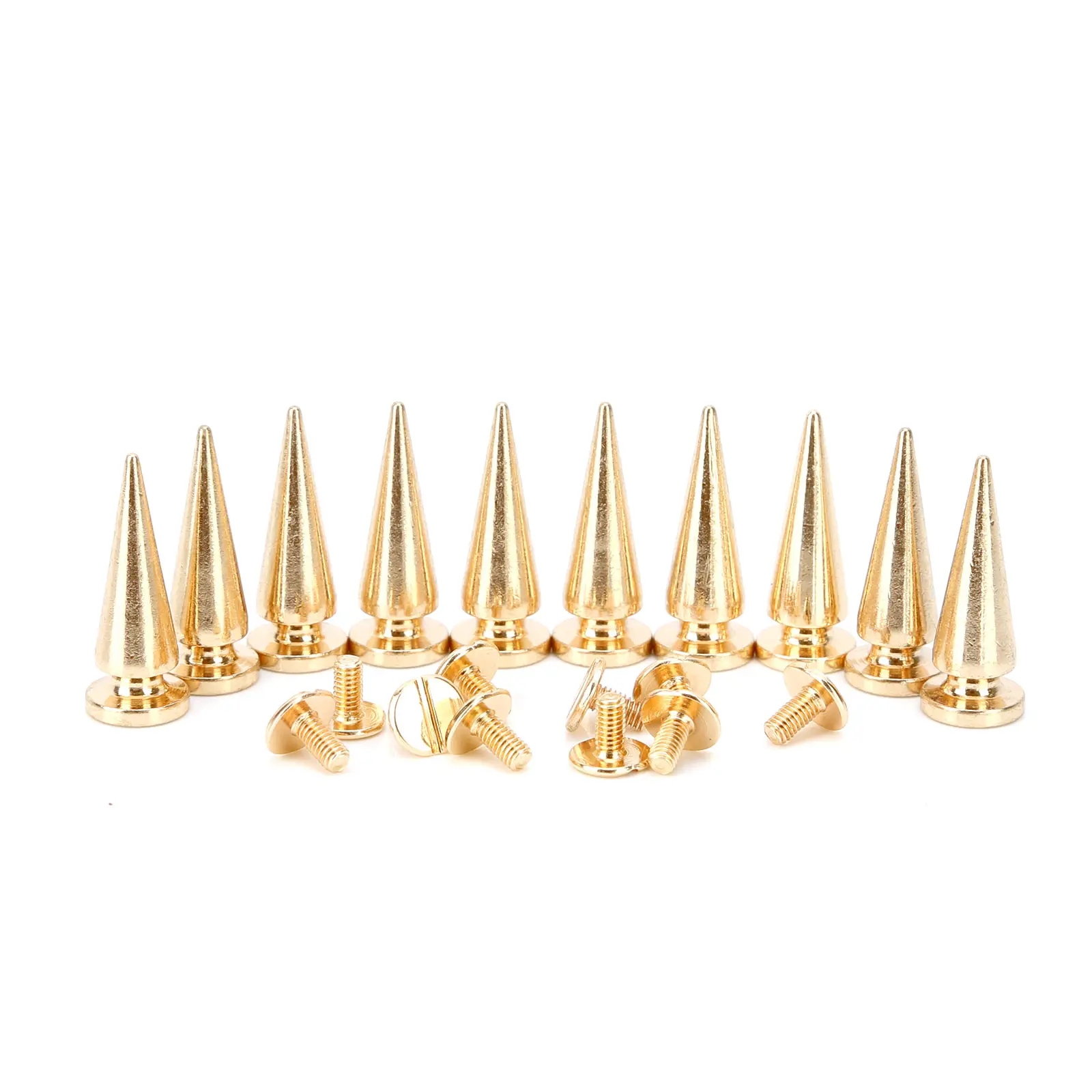 10 Sets 10*26MM Cone Studs Punk Rivets Spikes DIY Craft Cool Punk Garment Rivets For Clothes Bag Shoes Leather DIY Handcraft