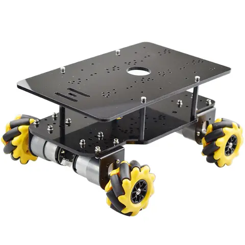 Kit de châssis de voiture robot à double roue Mecanum, moteur d'impression DC Hall, ROS Ardu37Raspberry Pi STM32, charge de 10kg