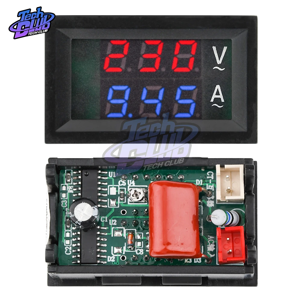 0.56'' Digital LCD Voltmeter Ammeter AC 60-500V 10A 50A 100A 220V Voltage Current Meter Tester Detector Current Transformer