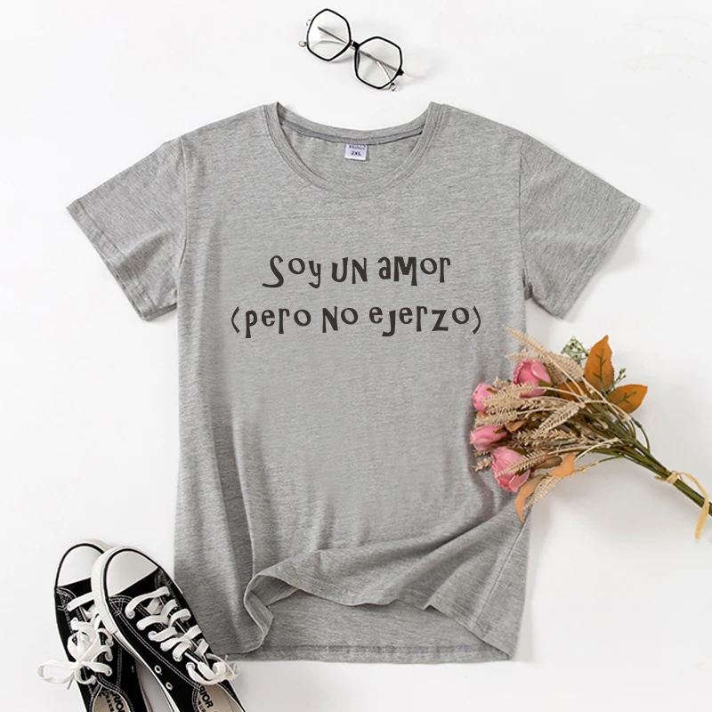 Fashion Spanish camiseta de mujer Short sleeve Women T-shirts Cotton Summer shirt Letter Pritn lady tshirt tee Black White