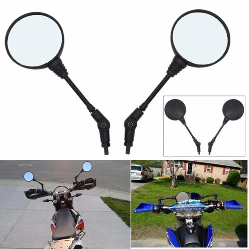 1Pair Universal Folding Motorcycle Side Rearview Mirror 10mm For Kawasaki KLX250