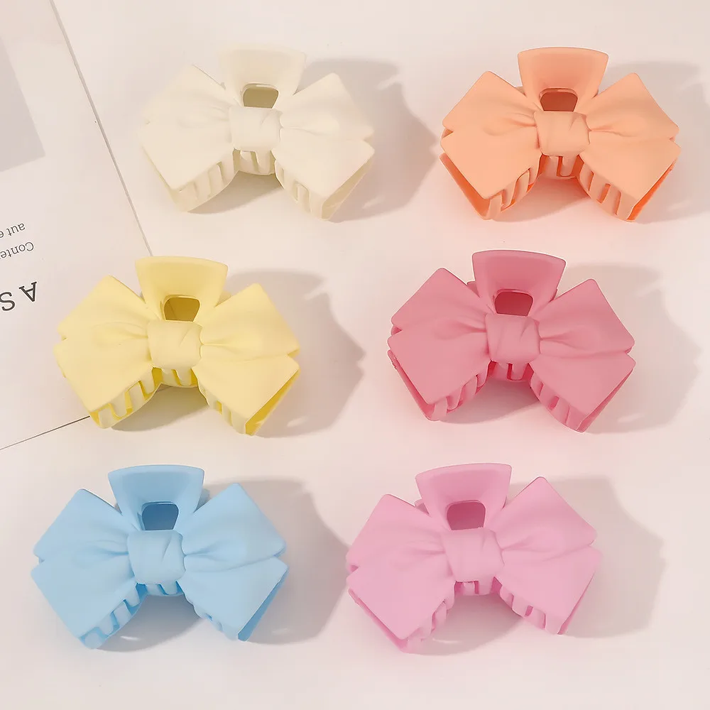 Pasador de horquilla geométrica para mujer y niña, accesorios para la cabeza, lazo esmerilado de resina de Boutique grande, colores caramelo, novedad
