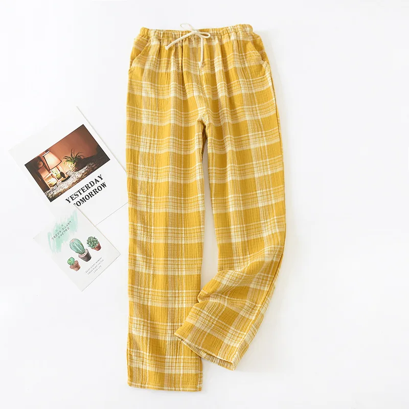 Fdfklak Neue Plaid Baumwolle Damen Pyjama Hosen Pyjama Hose Frauen Schlaf Böden Lounge Tragen Schlaf Hosen Frühling Sommer Q1311