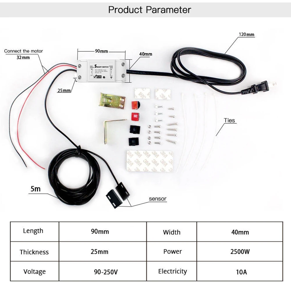 Cloudraker-controlador de apertura de puerta de garaje, WiFi, Tuya Smart Life, funciona con Alexa Echo, Google Home, Siri, sin Hub