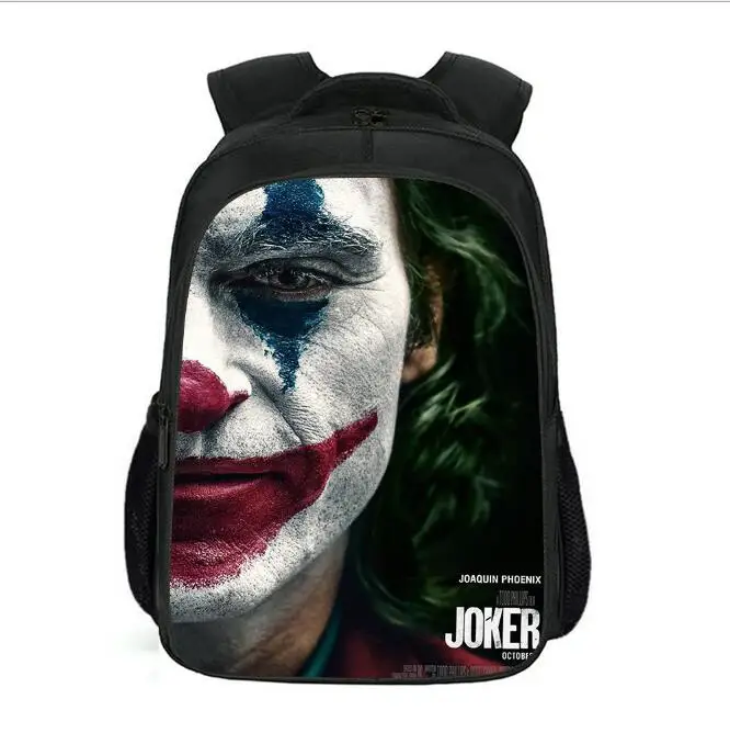 Children\'s backpack Joker clown movie 3D backpack men\'s and women\'s backpack Korean version leisure Heath Ledger schoolbag