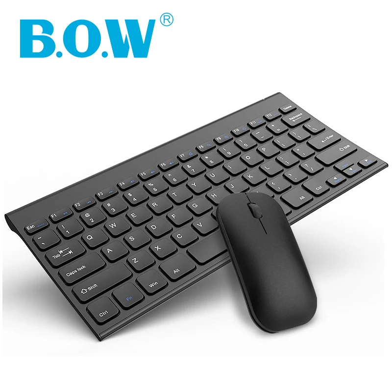 B.O.W  Rechargeable Keyboards Mouse Combo for PC,  78 Keys Small keyboard 2.4Ghz Connected Plug and Play Nano USB Receiver