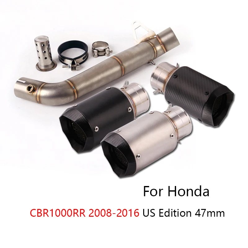 

2008-2016 CBR1000RR Slip-on Exhaust Set Motorcycle 47mm Mid Link Pipe 61mm Exhaust Muffler Escape Reserve Catalyst US Edition