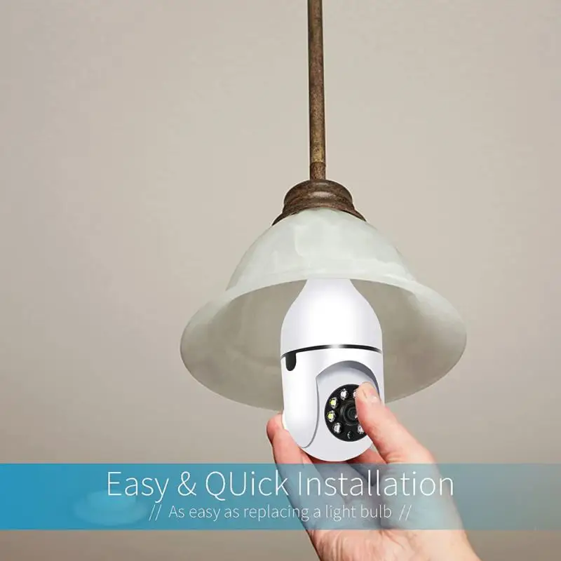 4MP ICSee Smart Home Camera E27 Bulb Two Ways Audio 360 Degree Rotation Security Wireless Indoor WIFI Camera