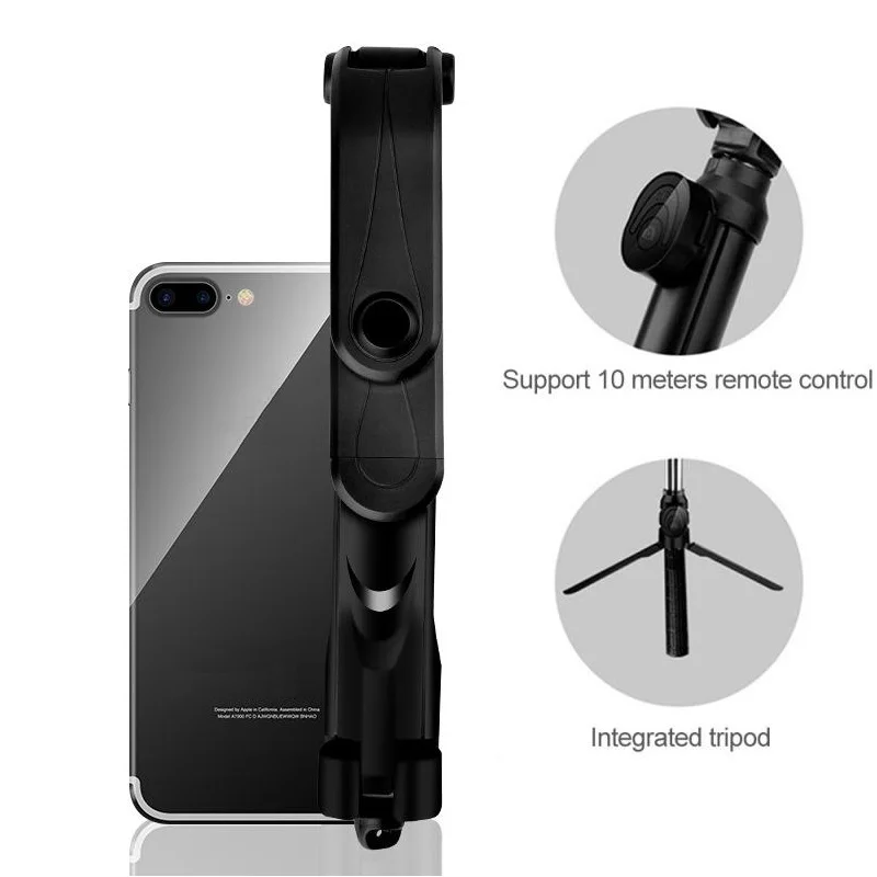 Palo de selfie inalámbrico compatible con Bluetooth, mini trípode plegable con luz de relleno, obturador, control remoto para iphone y Android