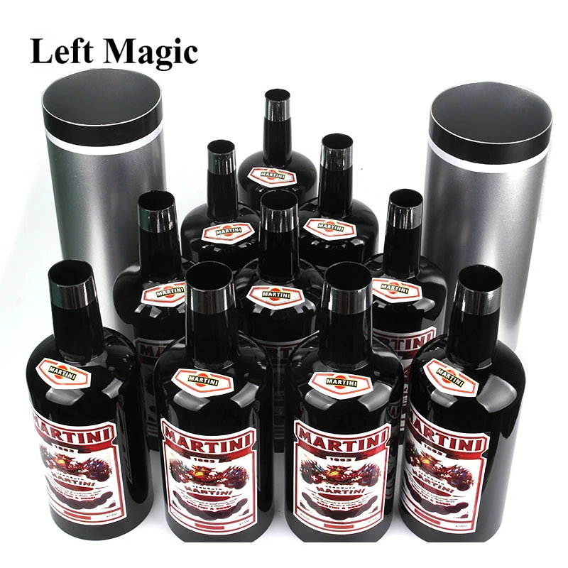 Multiplying ขวด 10 ขวดสีดำ (Poured Liquid) Magic Trick Stage Magic Props Close Up ภาพลวงตา Mentalism ของเล่นคลาสสิก