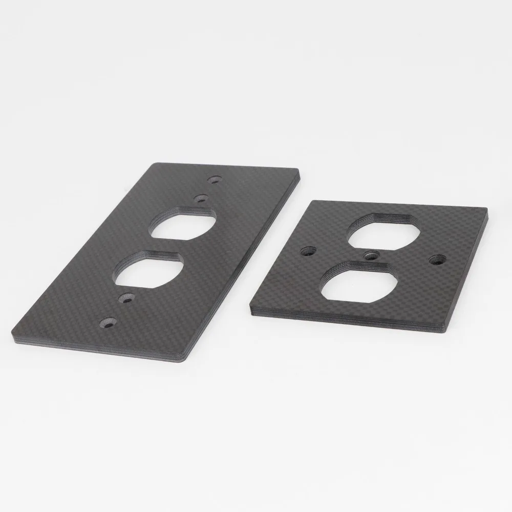 

150mm*86mm*86mm HiFi Carbon Fiber AC Power Double Receptacles Wall Socket Outlet Cover Plate